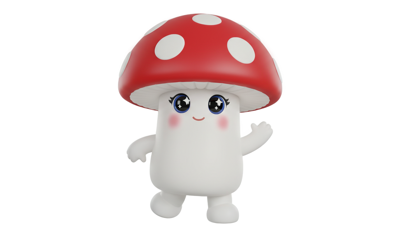 kawaii mushroom png PNG transparent background