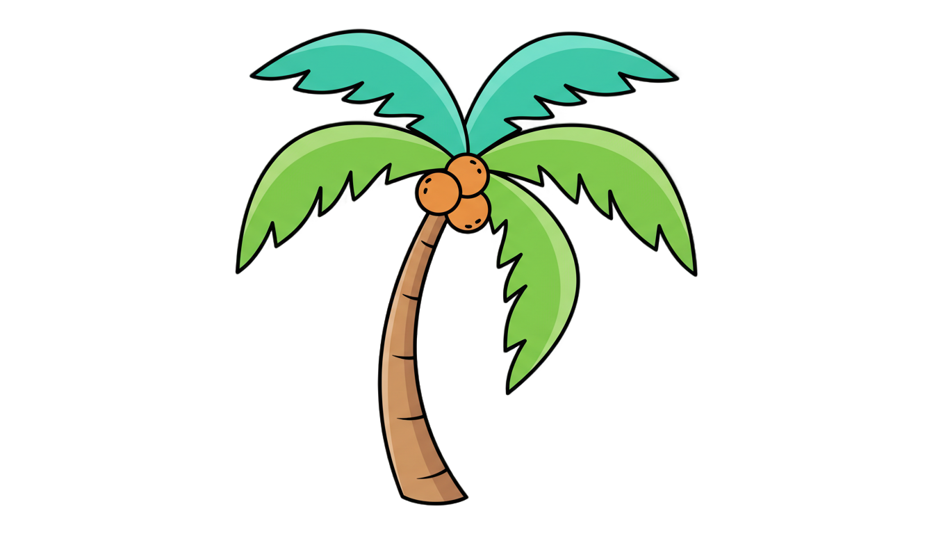 palm tree png cartoon PNG transparent background