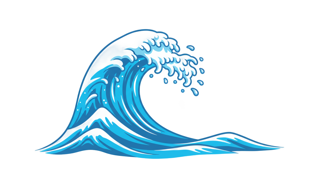 cartoon wave png PNG transparent background