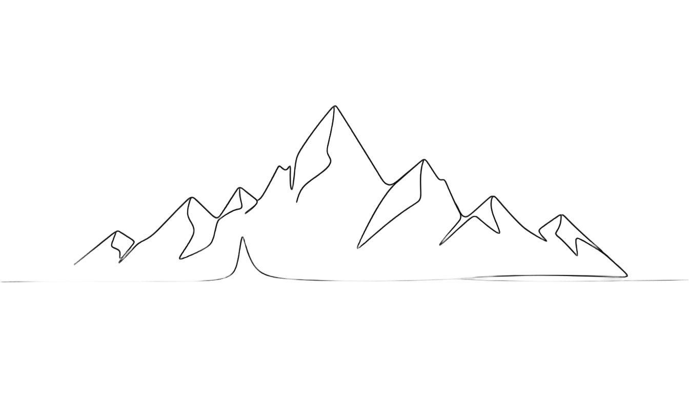 mountain line art png PNG transparent background