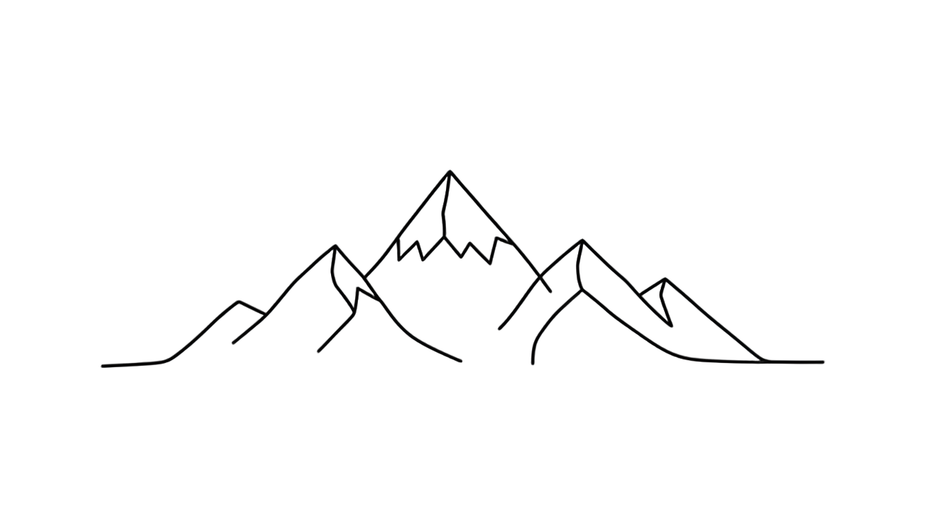 mountain line drawing png PNG transparent background
