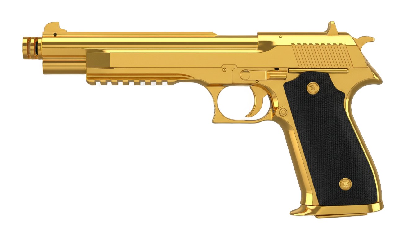 gold desert eagle png PNG transparent background