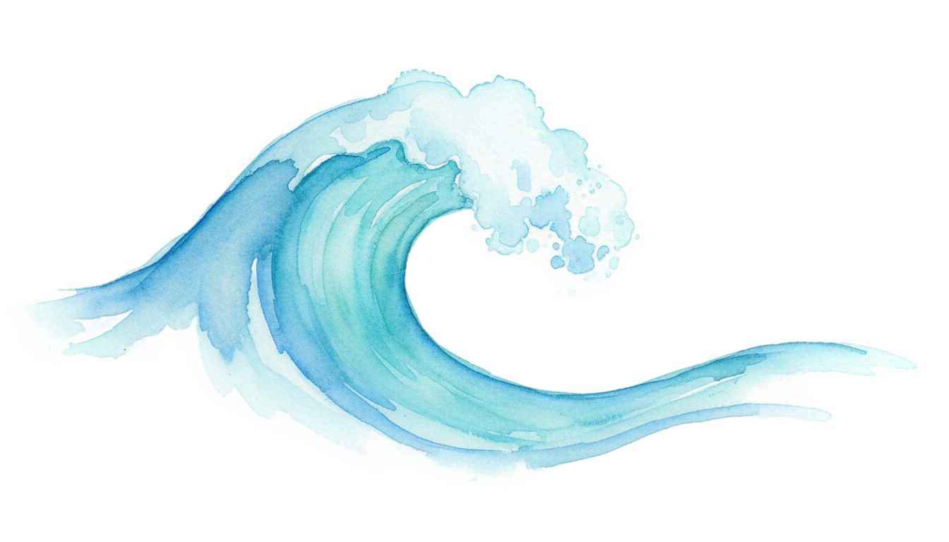 watercolor wave png PNG transparent background