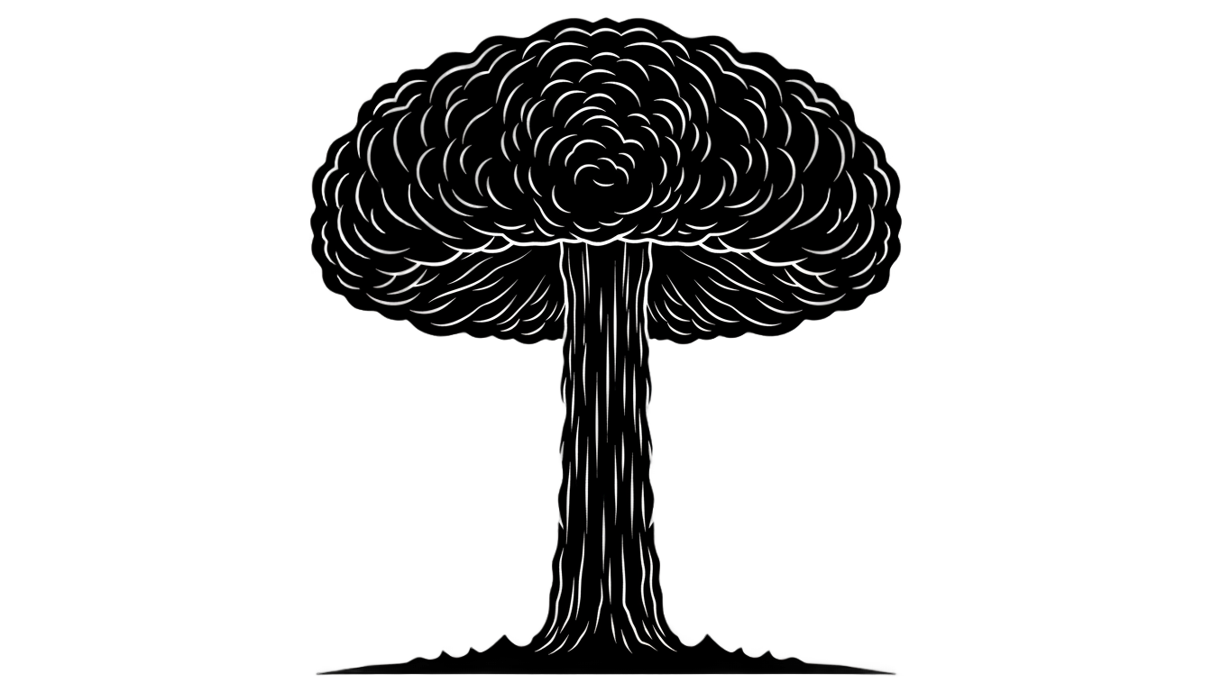 mushroom cloud silhouette png PNG transparent background