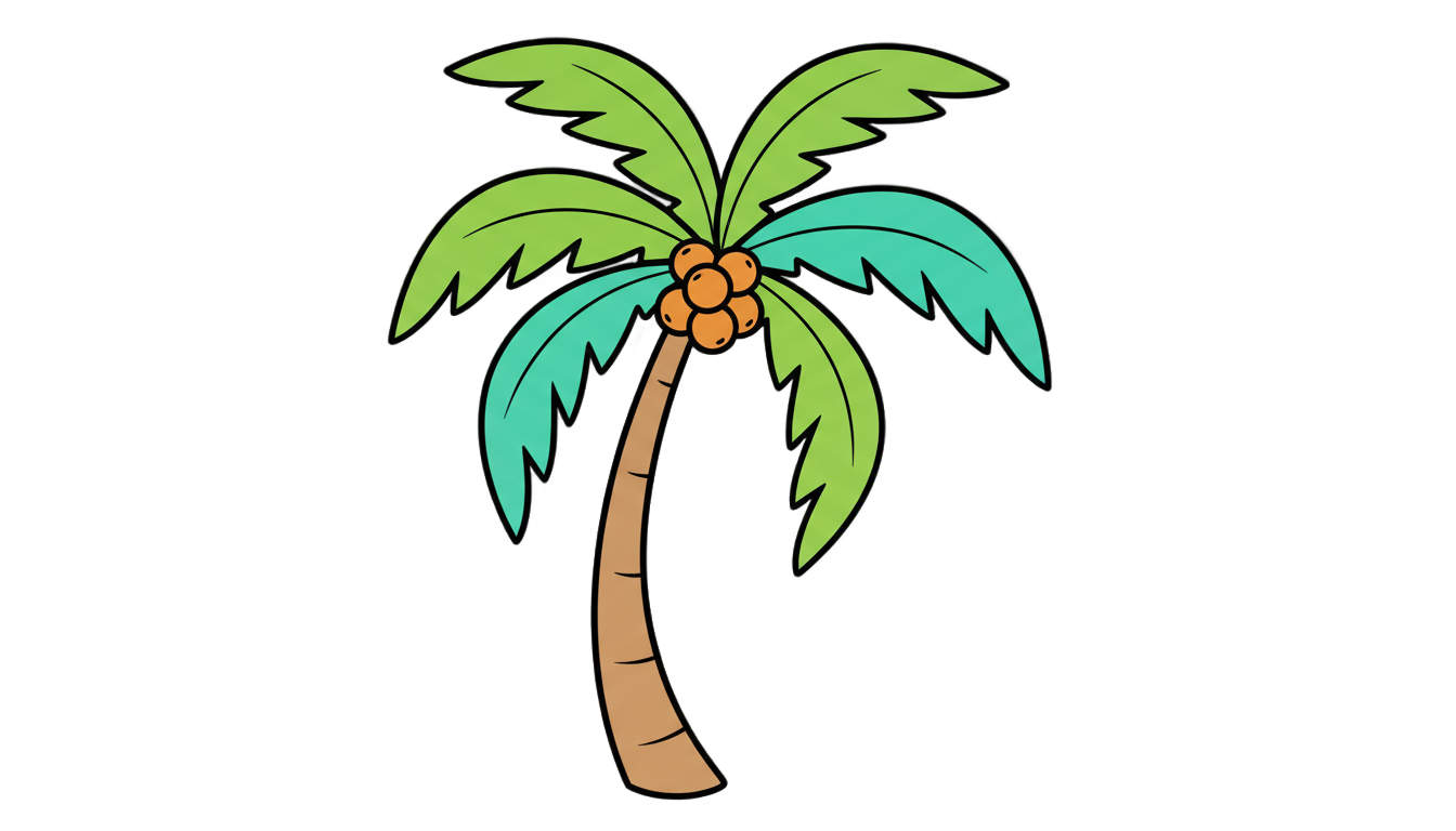 palm tree png cartoon PNG transparent background