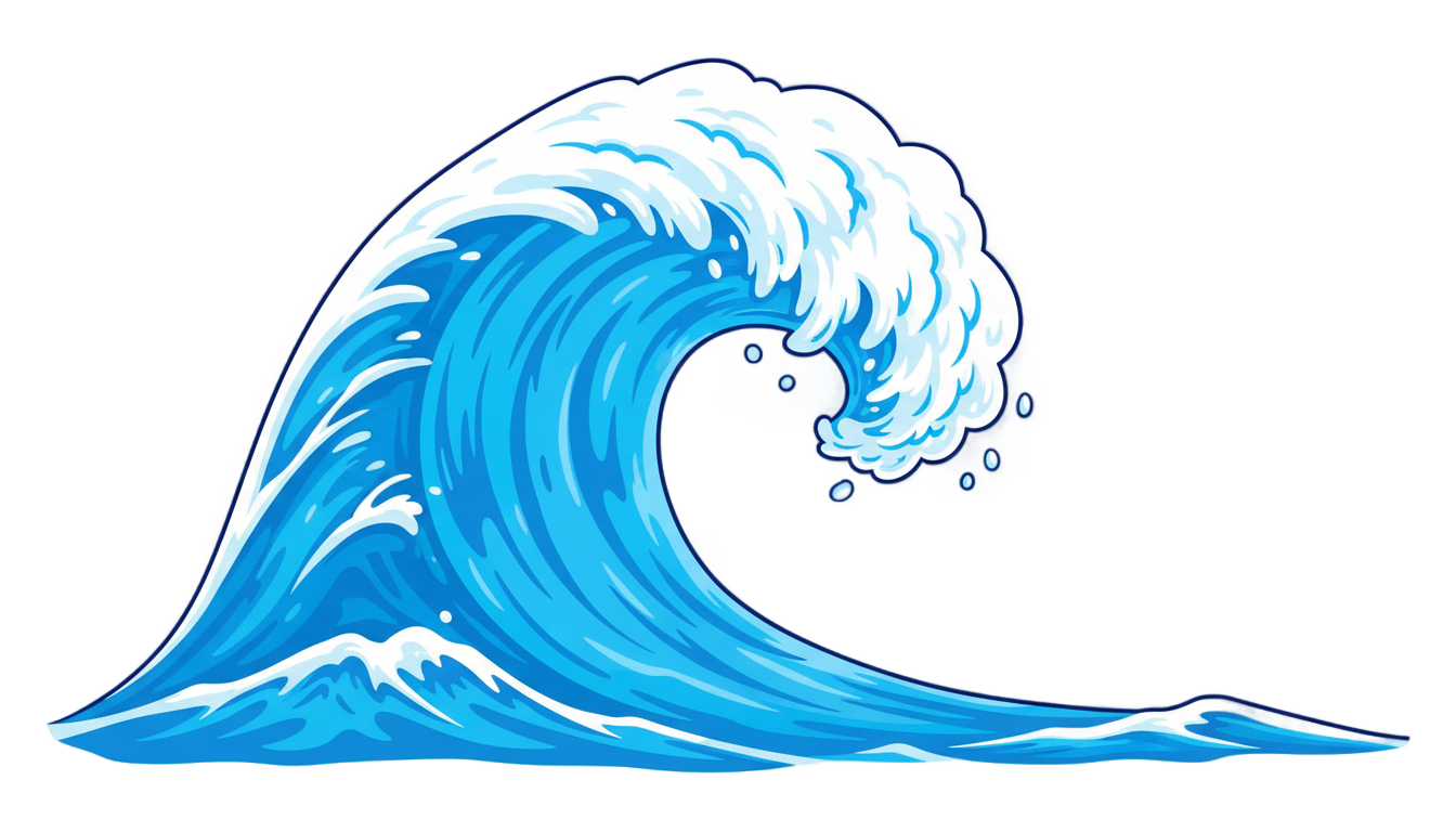 cartoon wave png PNG transparent background