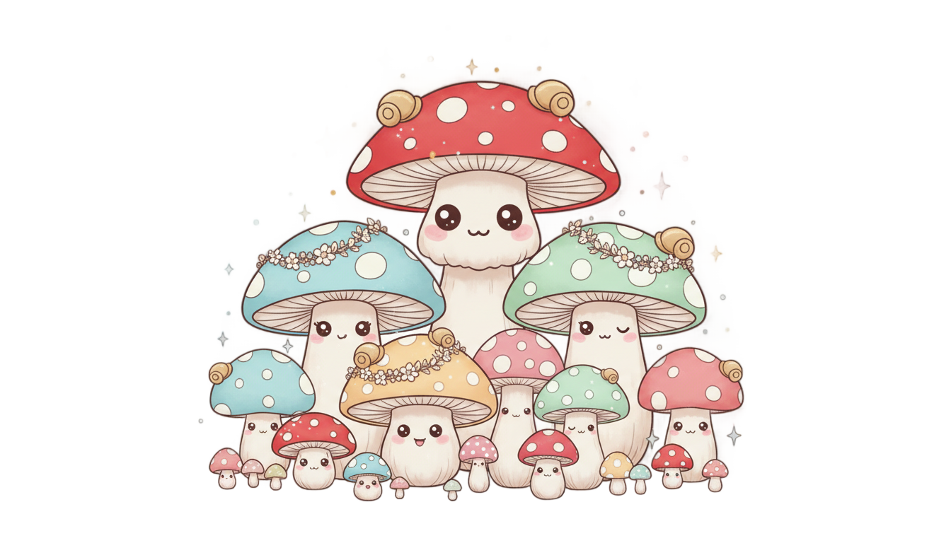 mushroom stickers png PNG transparent background