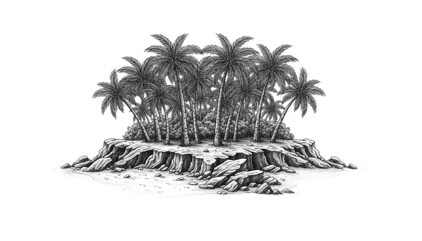 island png black and white PNG transparent background