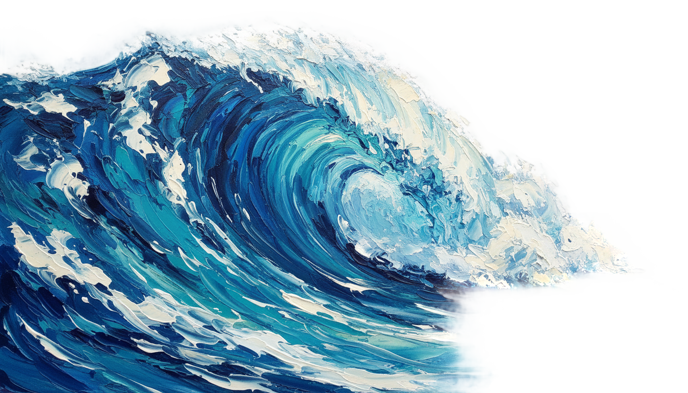 wave painting png PNG transparent background