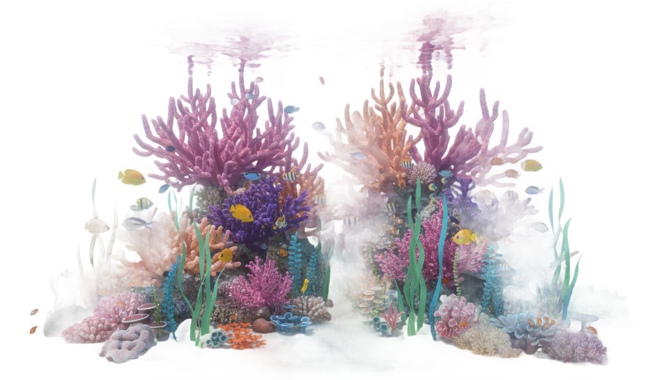 coral reef png cartoon PNG transparent background