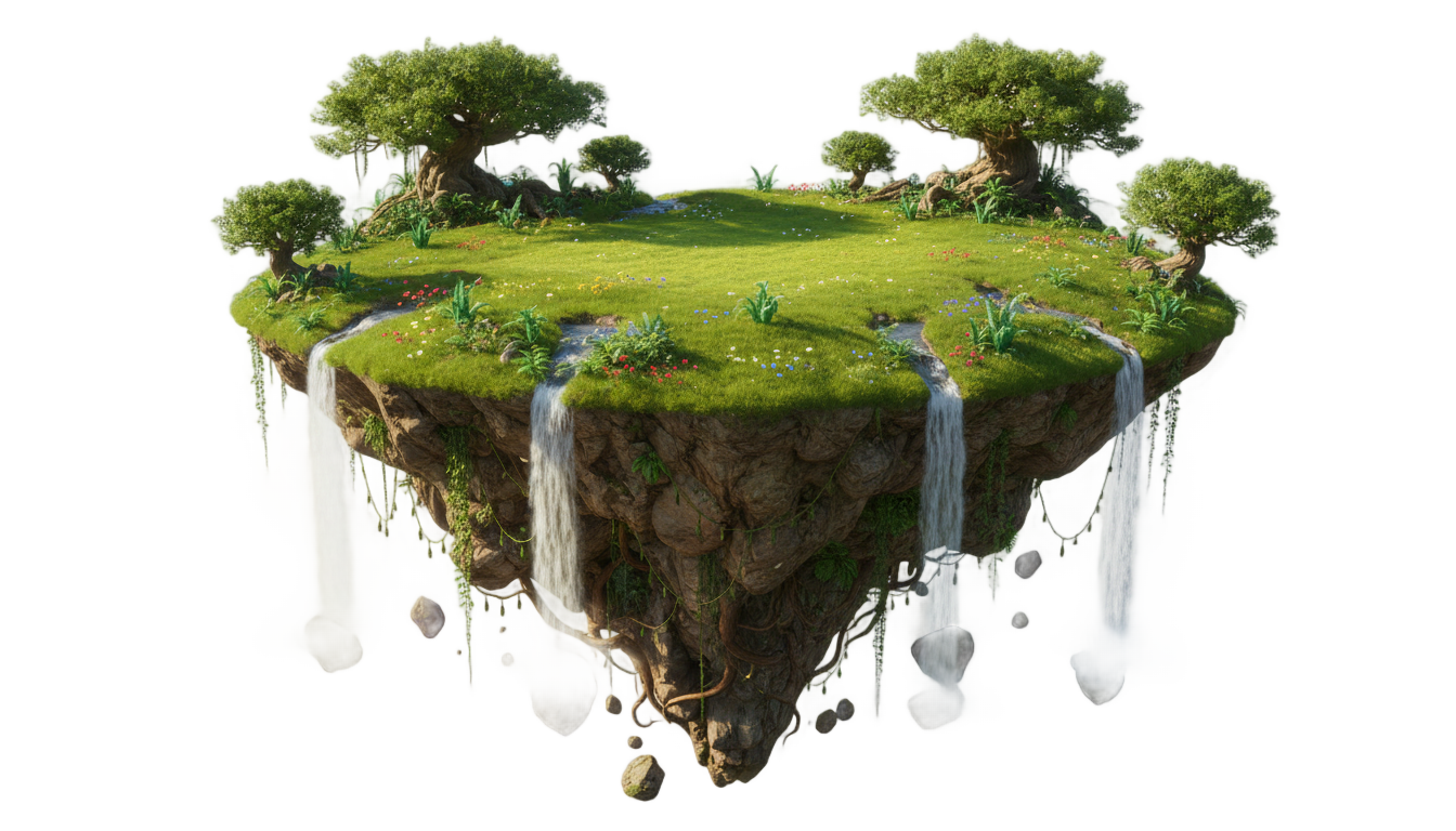 flying island png PNG transparent background