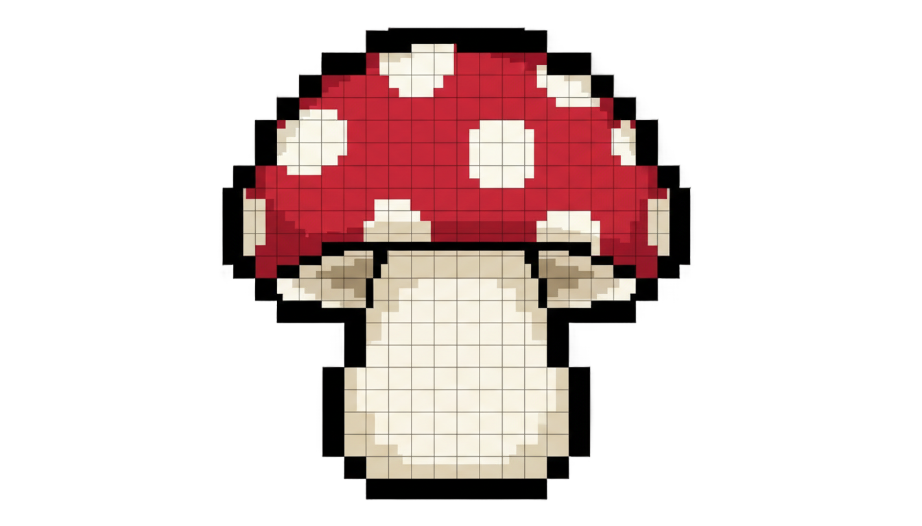mushroom pixel art png PNG transparent background