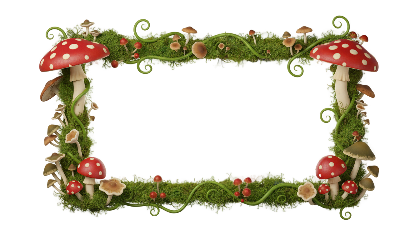mushroom border png PNG transparent background