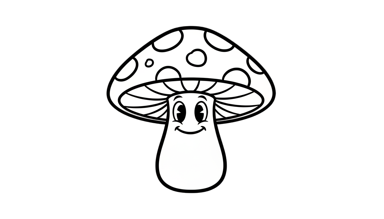 mushroom cartoon png black and white PNG transparent background