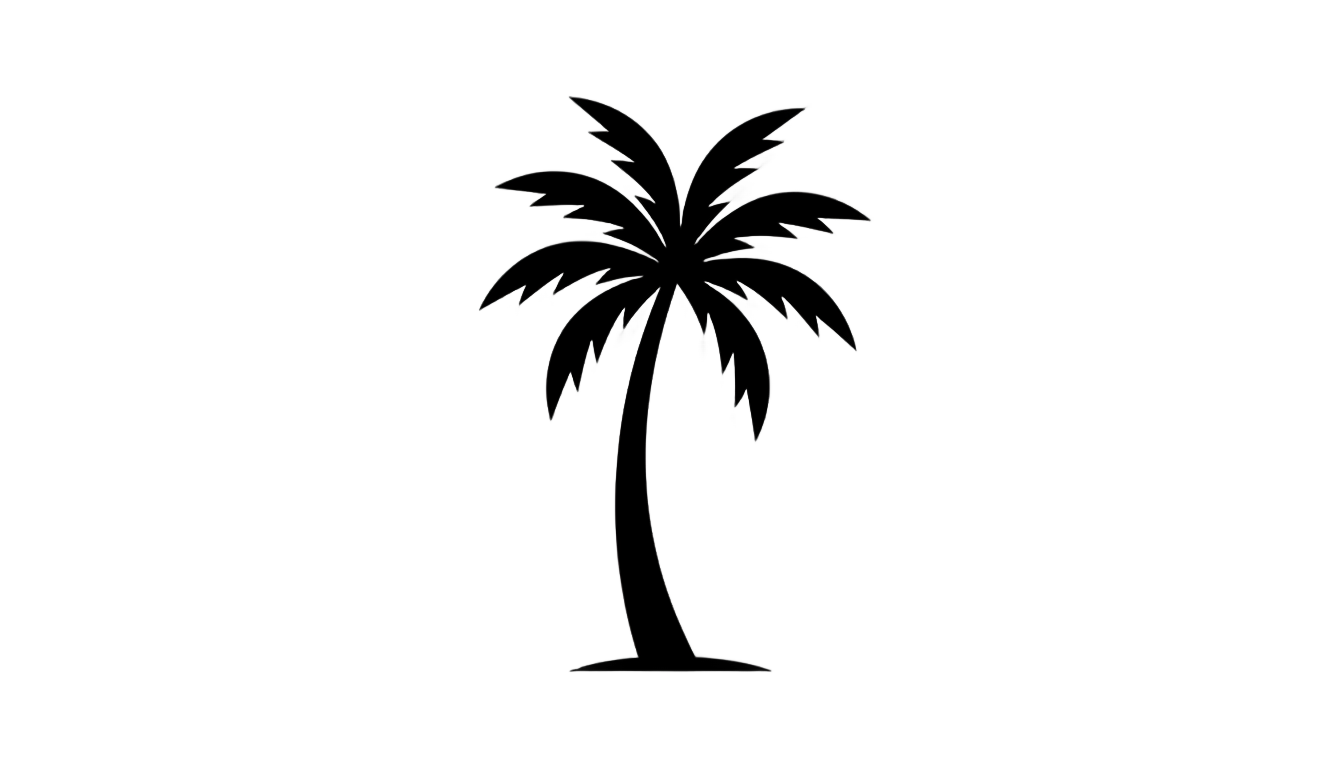 simple palm tree silhouette png PNG transparent background