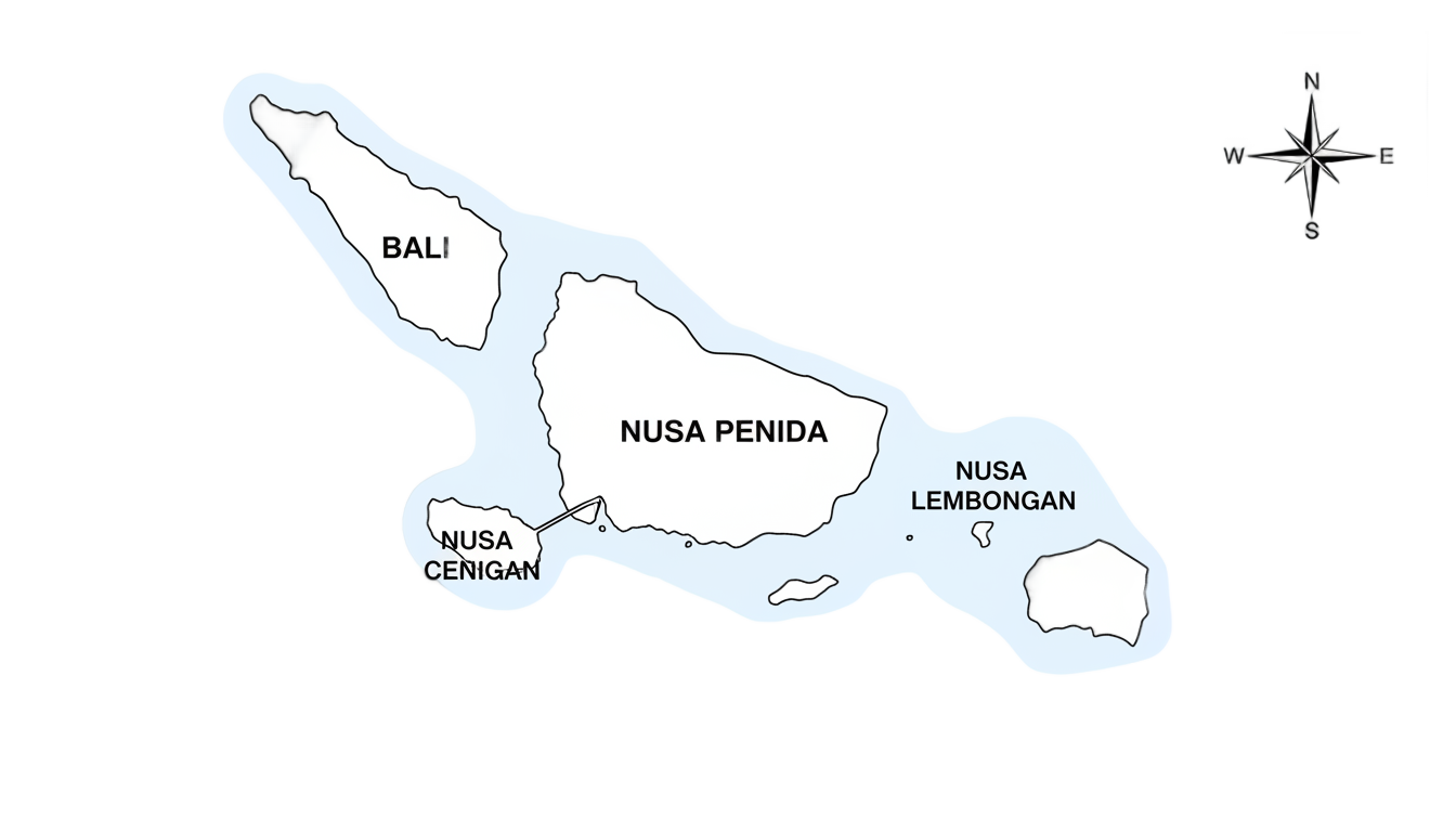 nusa island png map PNG transparent background