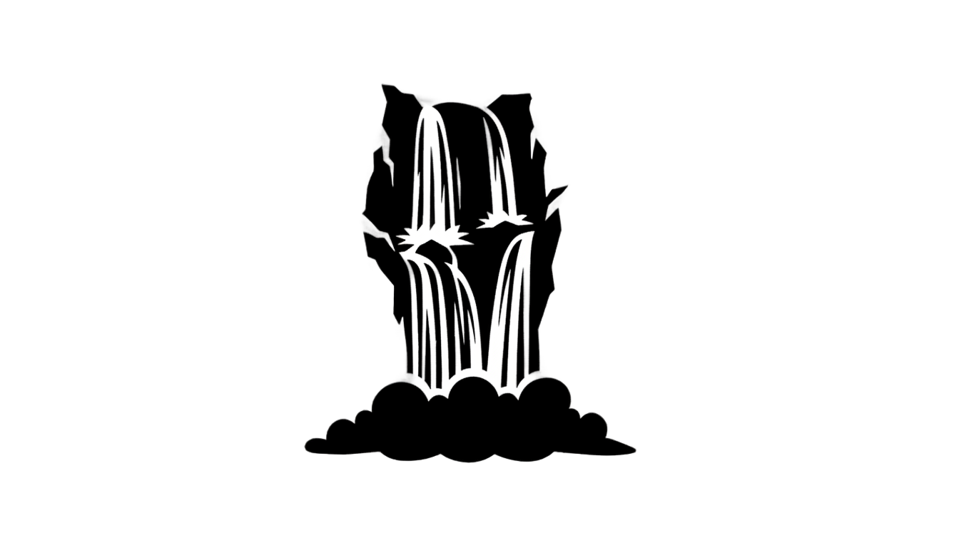 waterfall silhouette png PNG transparent background