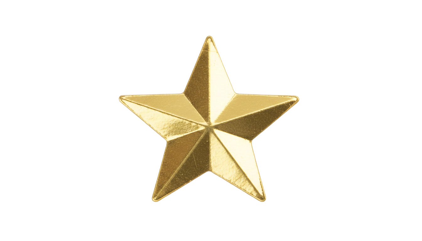 gold star sticker png PNG transparent background