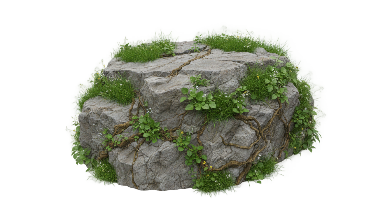 rock with grass png PNG transparent background