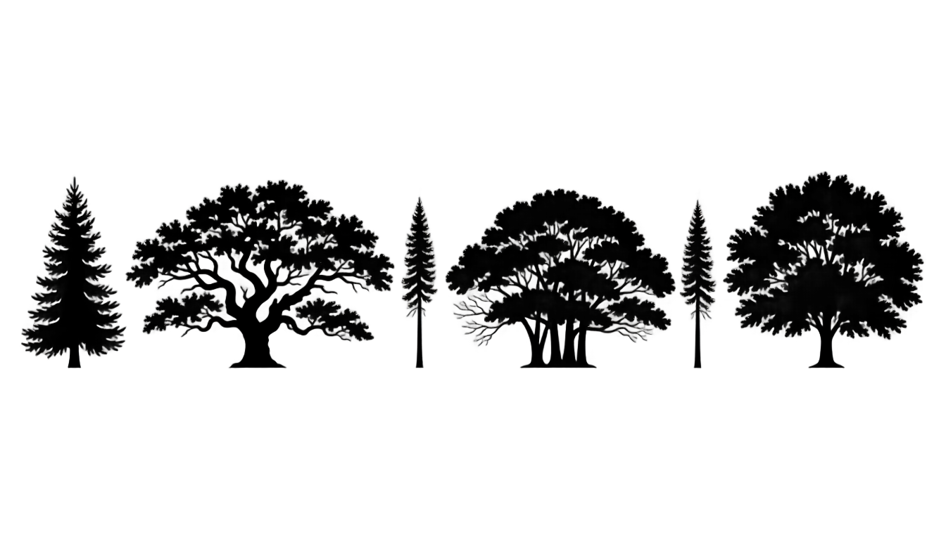 tree line silhouette png PNG transparent background