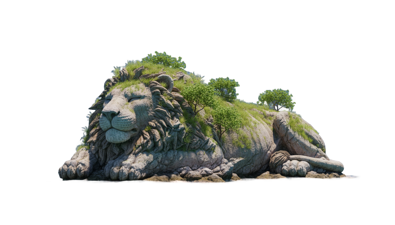 lion island png PNG transparent background