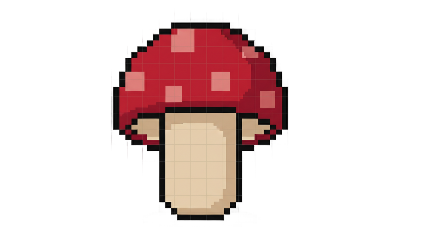 mushroom pixel art png PNG transparent background
