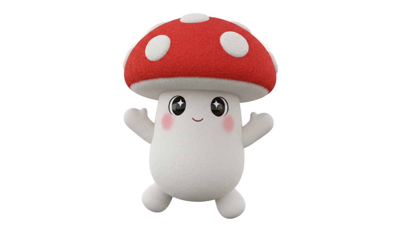 kawaii mushroom png PNG transparent background