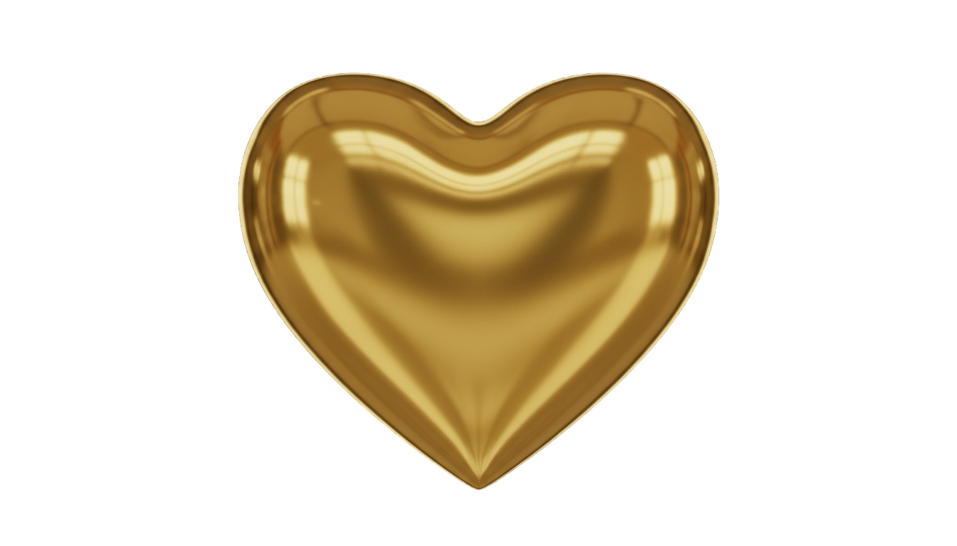 love island gold heart png PNG transparent background