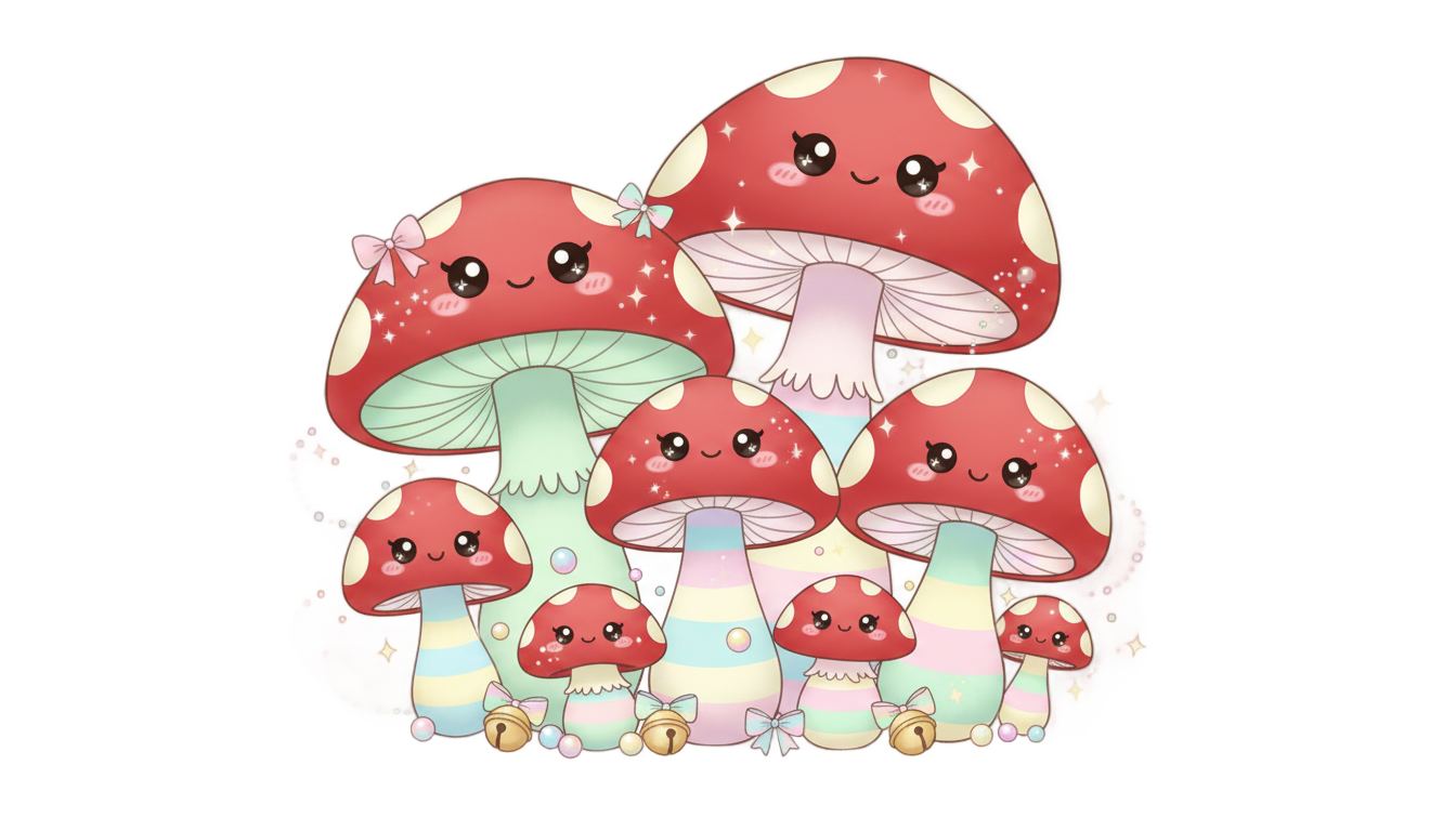 mushroom stickers png PNG transparent background