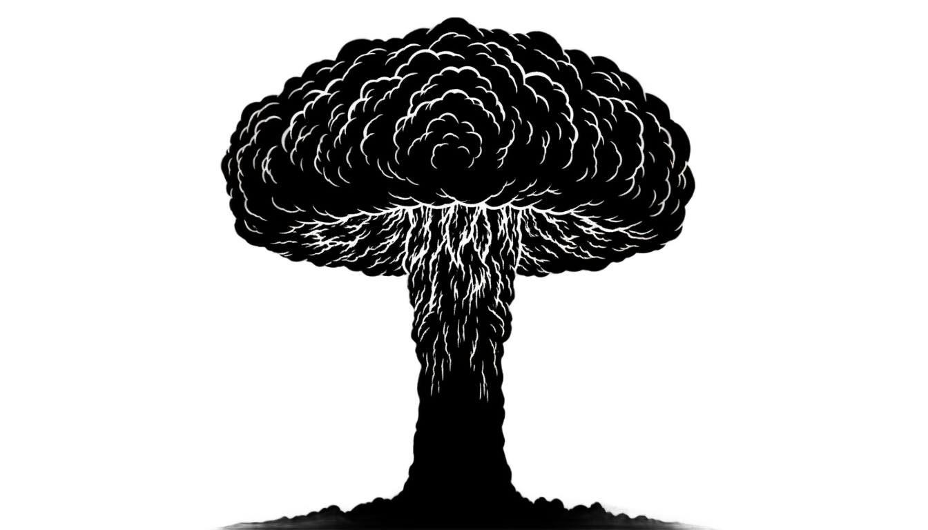 mushroom cloud silhouette png PNG transparent background