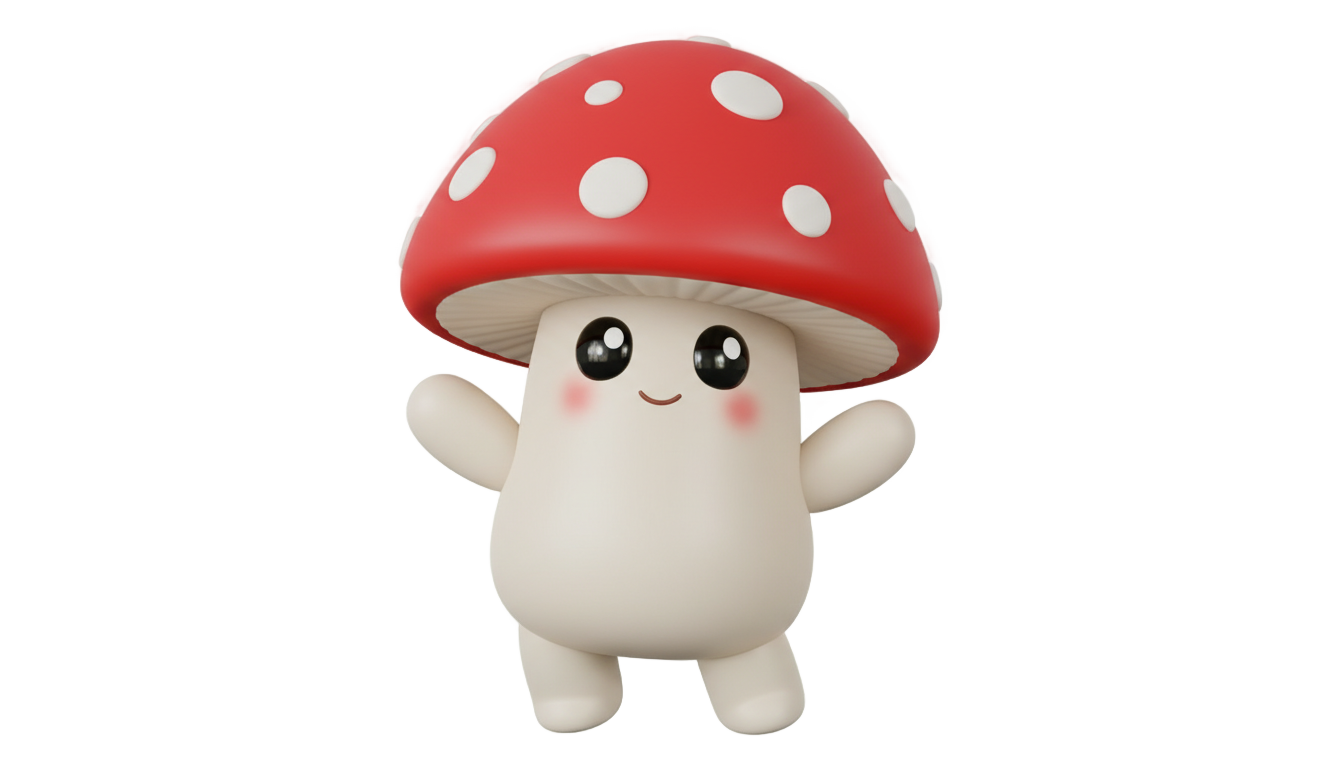 kawaii mushroom png PNG transparent background