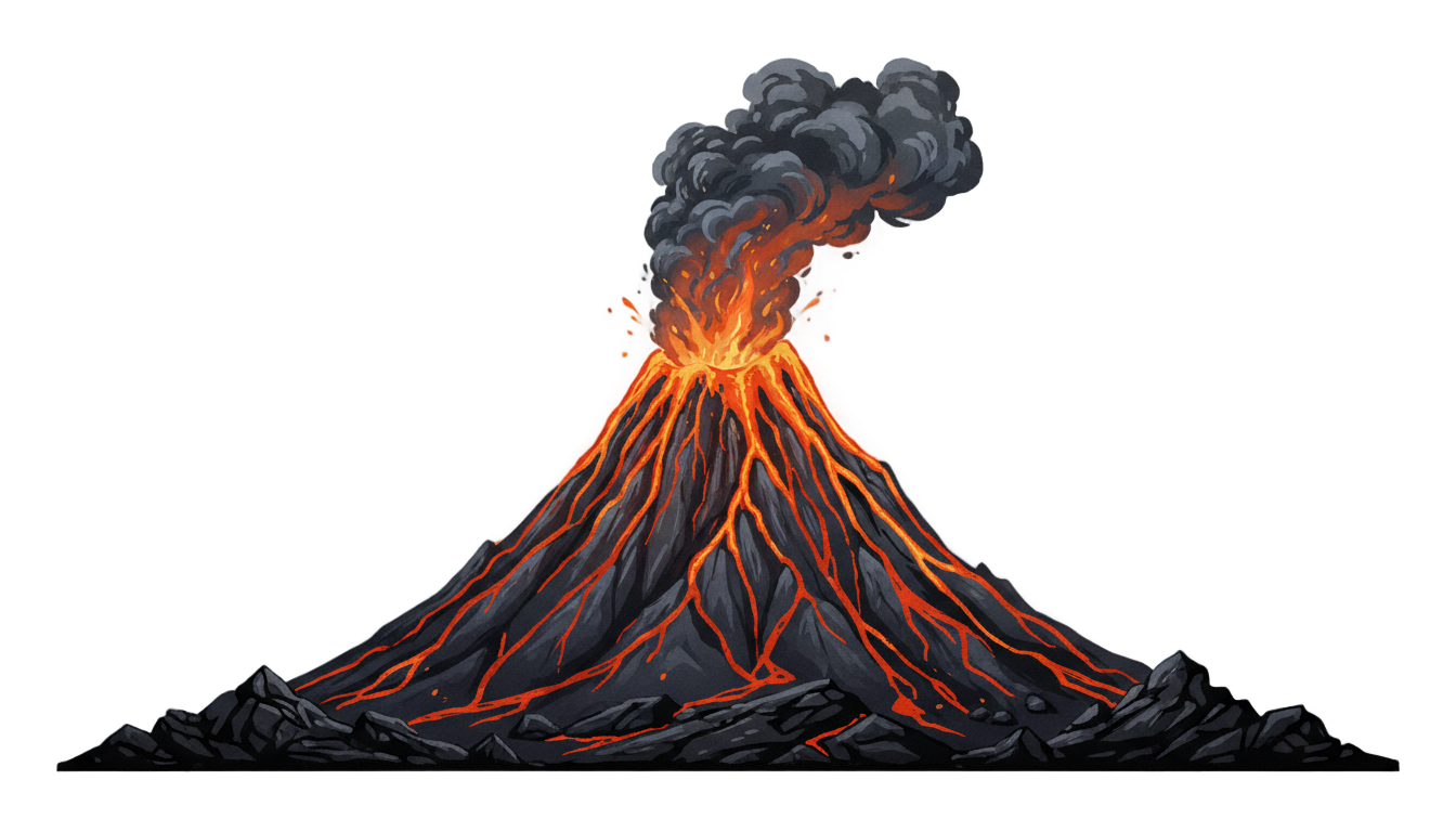 volcano drawing png PNG transparent background