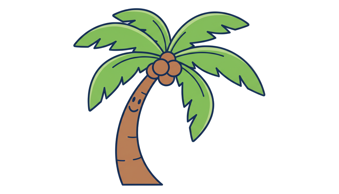 palm tree png cartoon PNG transparent background