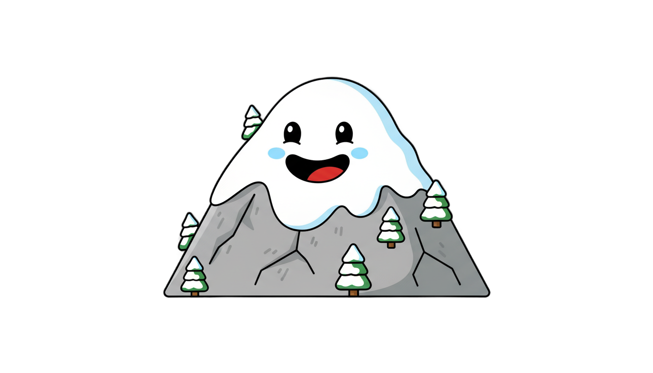 snow mountain cartoon png PNG transparent background