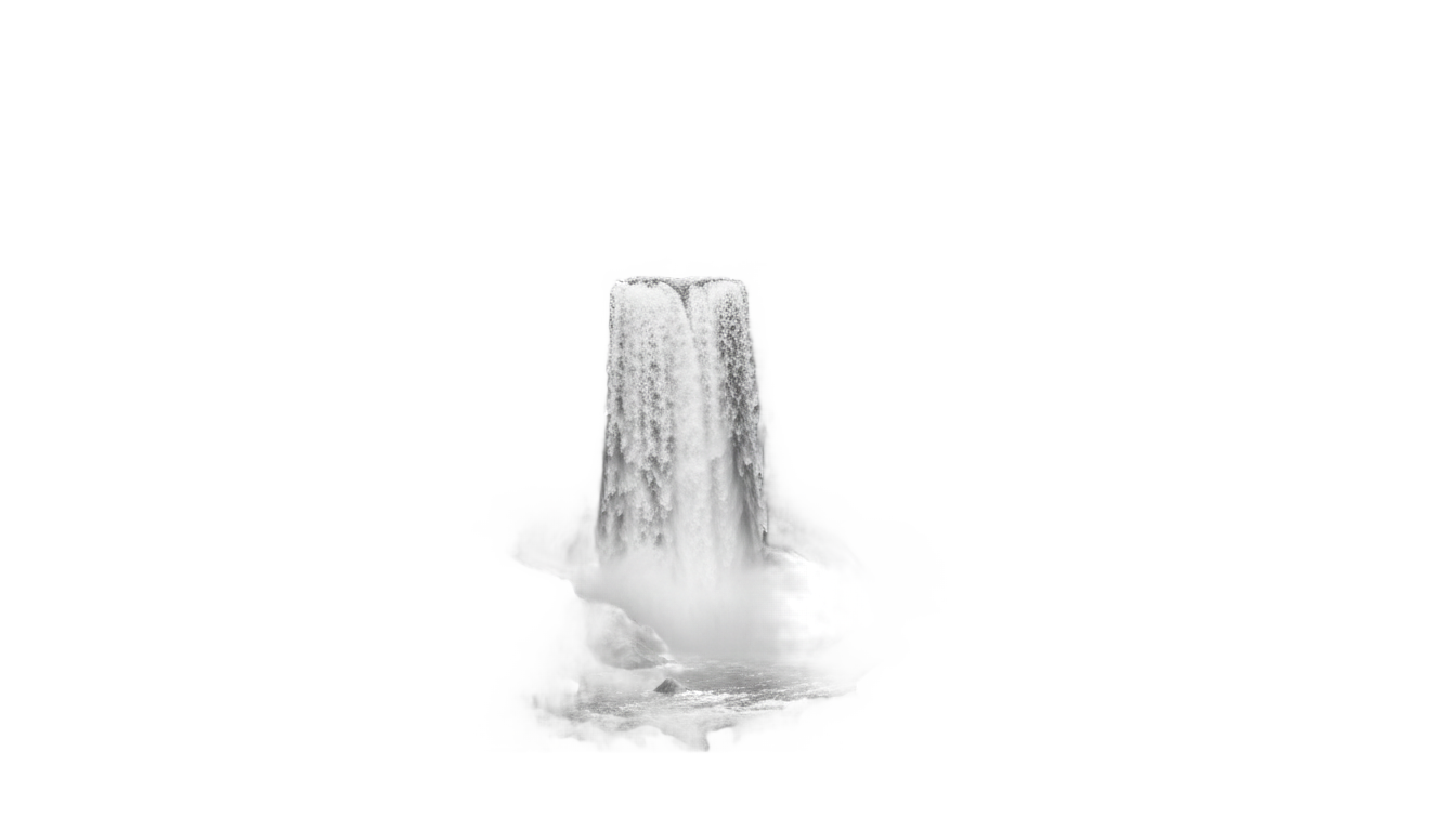 waterfall png black and white PNG transparent background