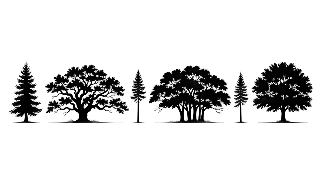tree line silhouette png PNG transparent background