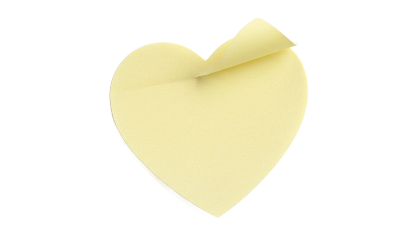 heart sticky note png PNG transparent background