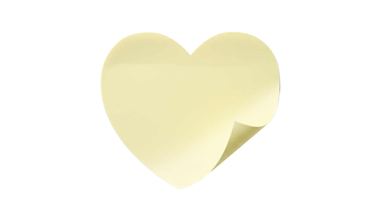 heart sticky note png PNG transparent background