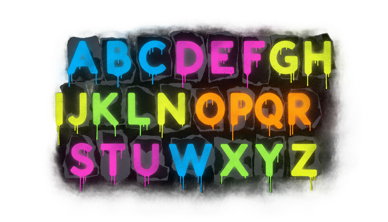 spray paint font generator png PNG transparent background