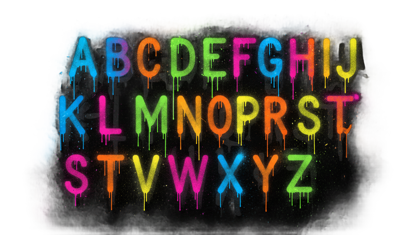 spray paint font generator png PNG transparent background