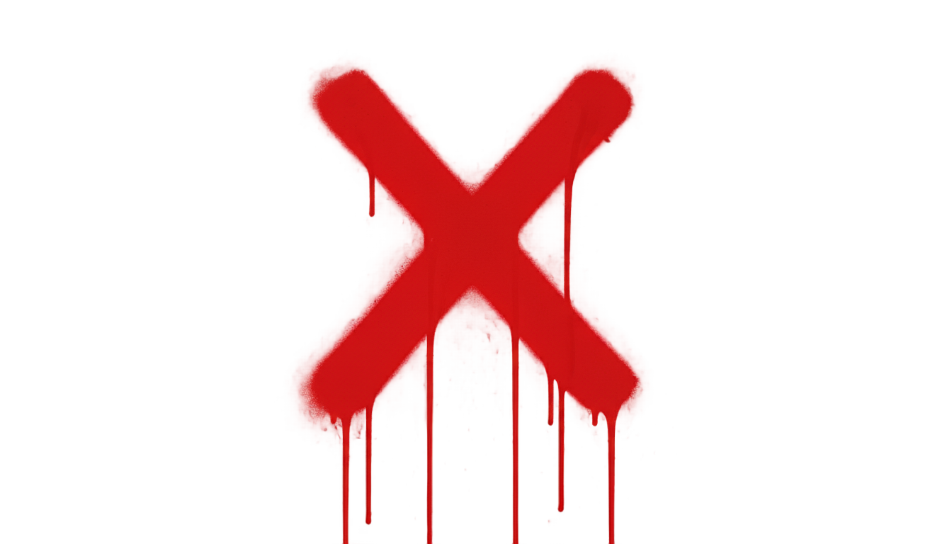 red spray paint x png PNG transparent background