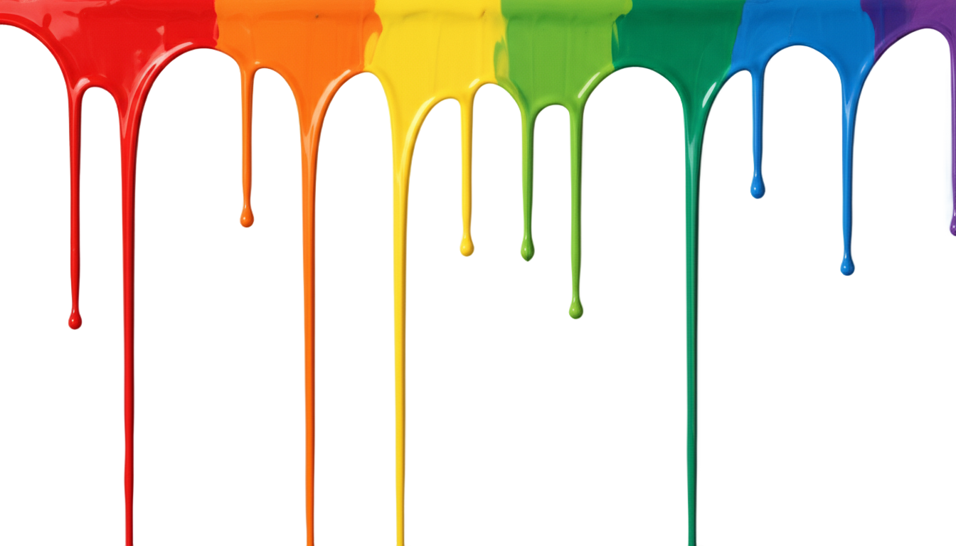 rainbow paint drip png PNG transparent background