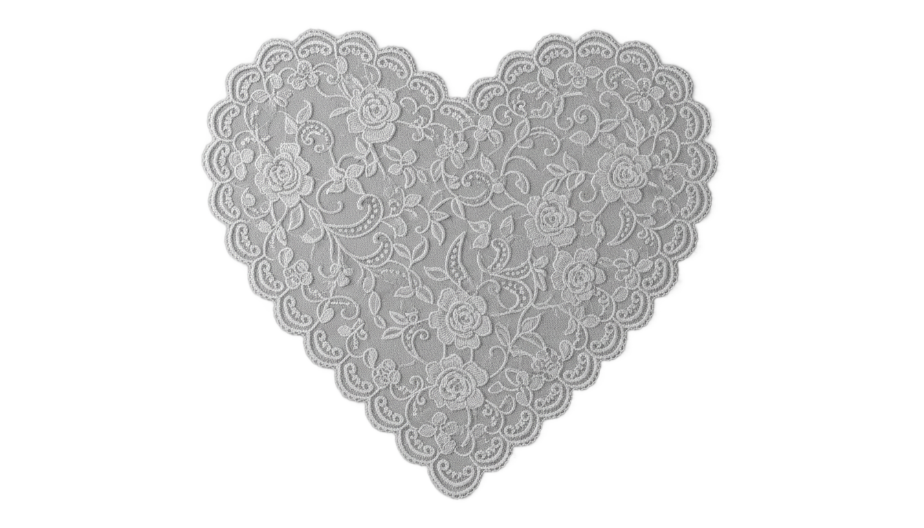 lace heart png PNG transparent background