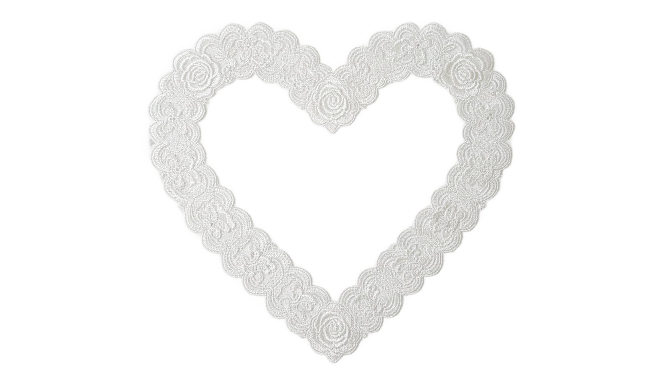 heart with lace outline png PNG transparent background