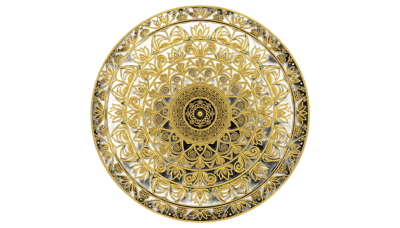gold mandala design png PNG transparent background