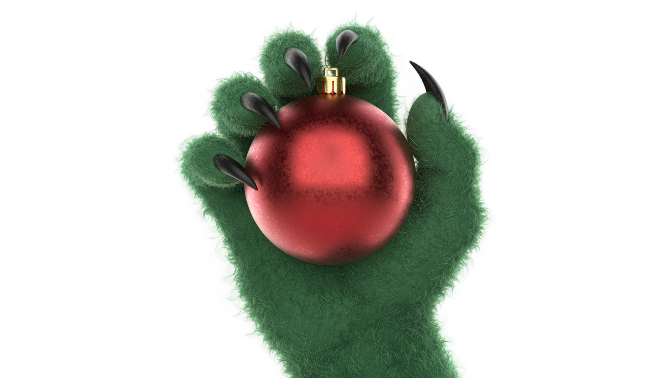 grinch hand holding ornament png PNG transparent background