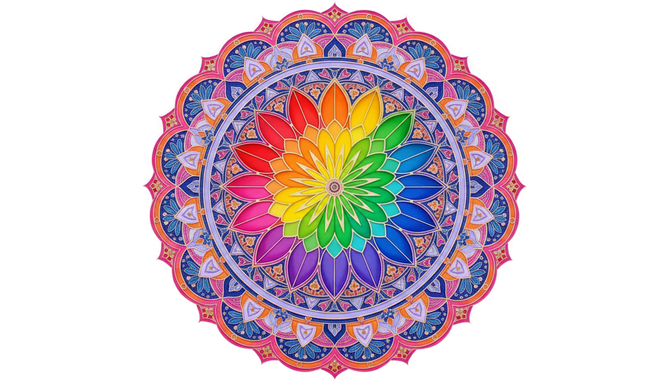 colorful mandala art png PNG transparent background