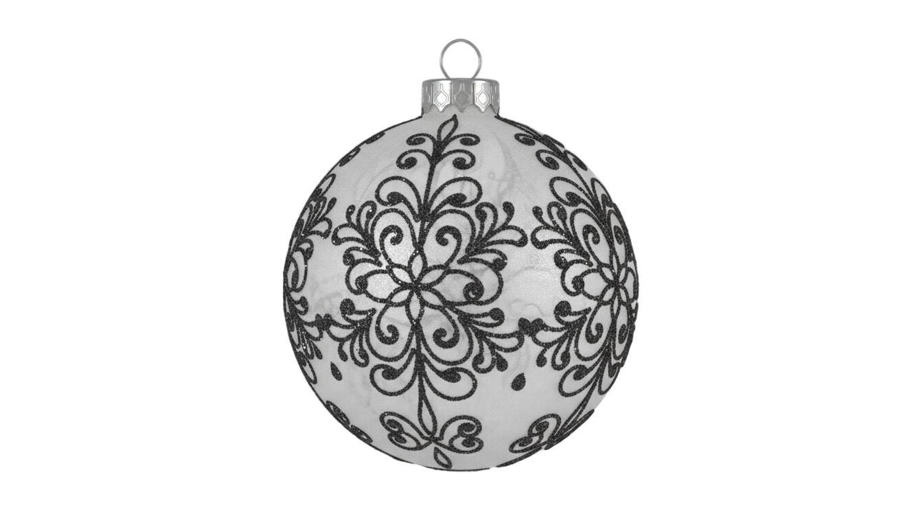 christmas ornament png black and white PNG transparent background