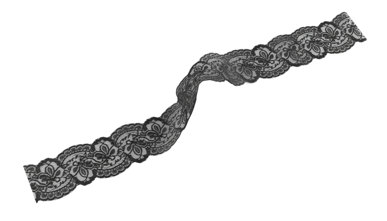 black lace ribbon png PNG transparent background