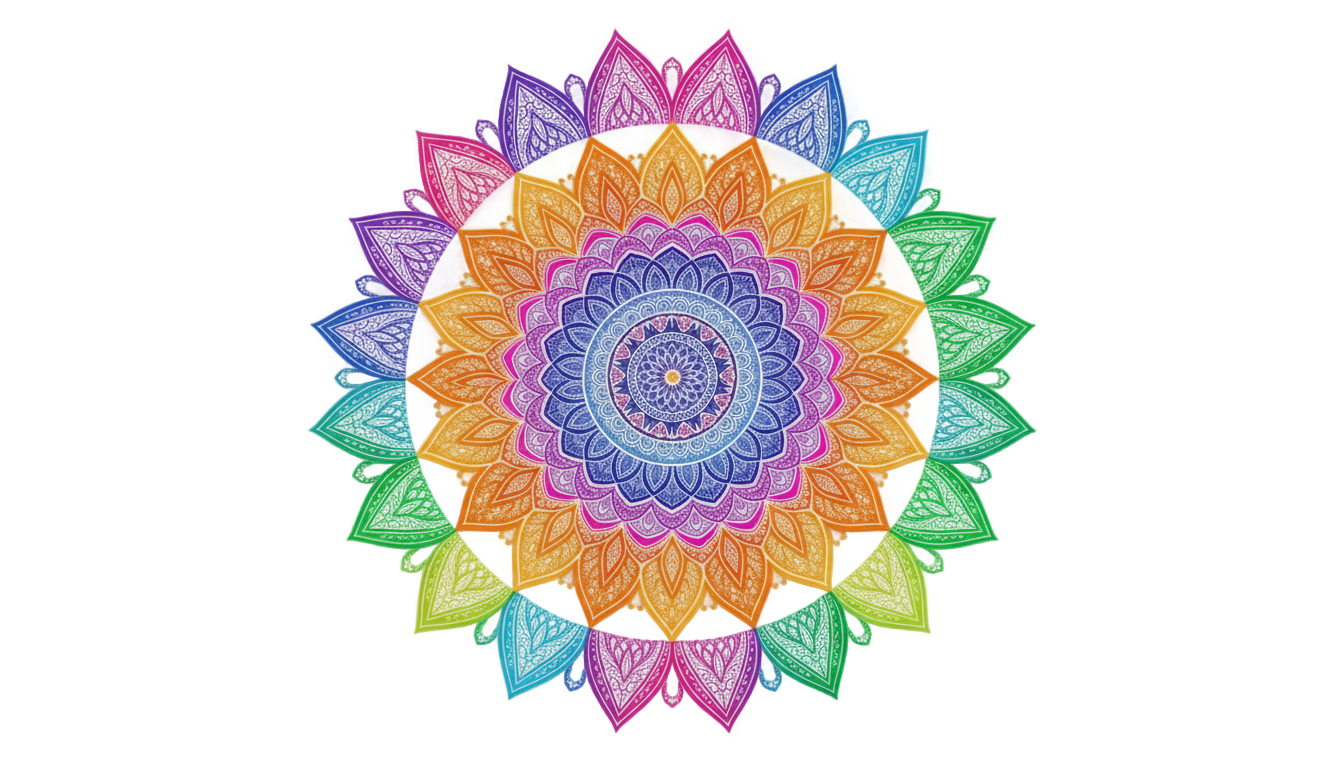 colorful mandala art png PNG transparent background